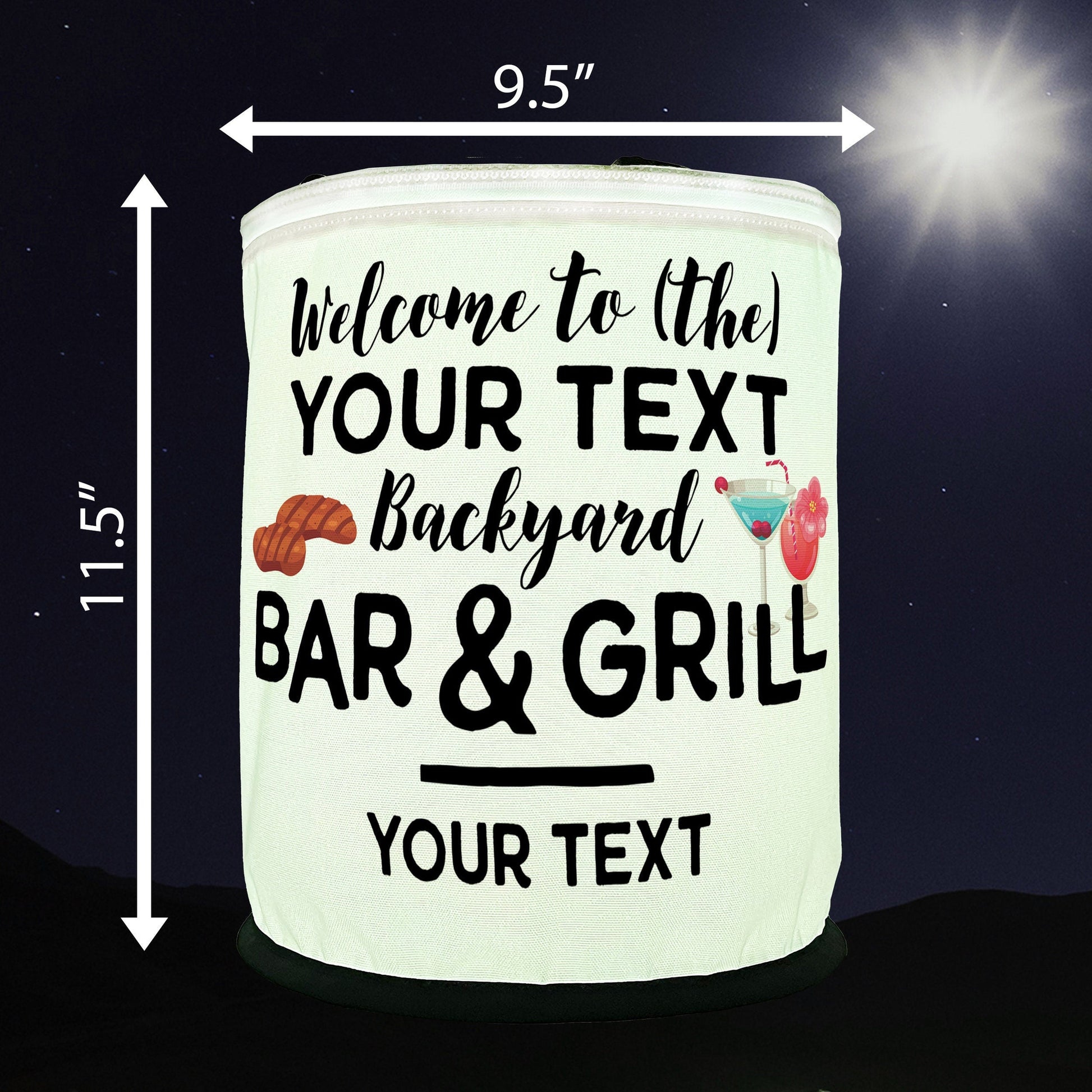 Welcome to the Backyard Bar and Grill LED Lantern