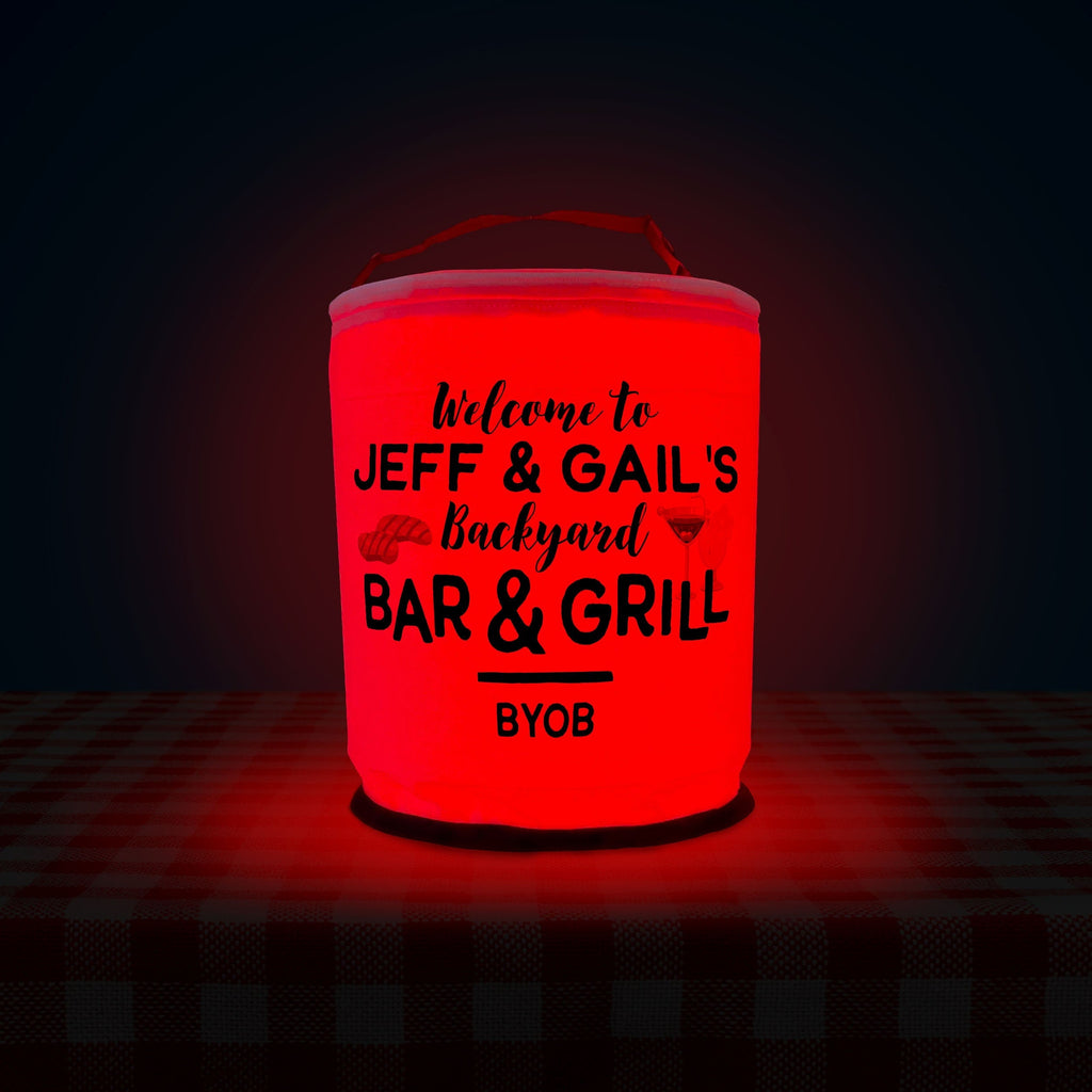 Welcome to the Backyard Bar and Grill LED Lantern