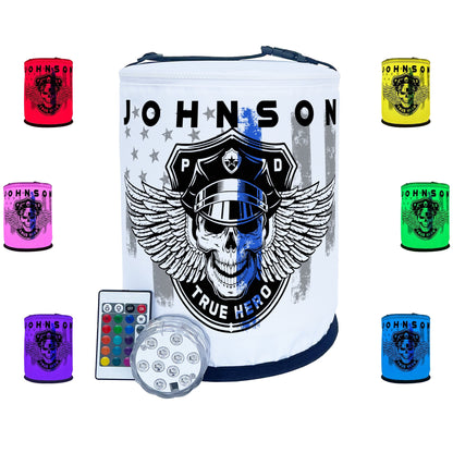 Thin Blue Line Winged Skull Police Officer LED Lantern