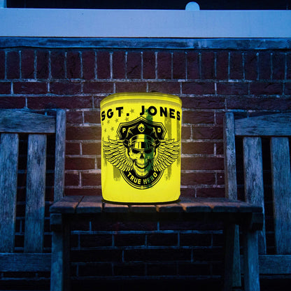 Thin Blue Line Winged Skull Police Officer LED Lantern