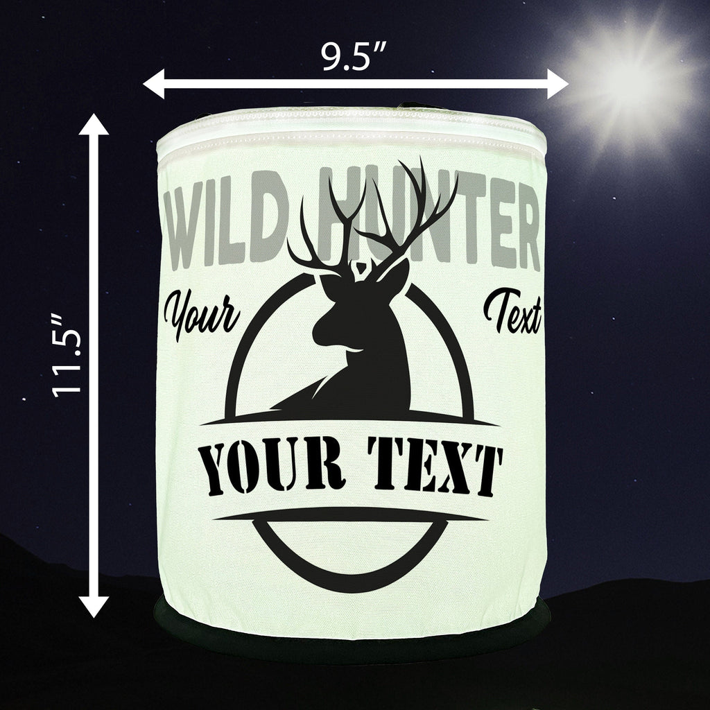Wild Hunter with Buck Deer Silhouette LED Lantern