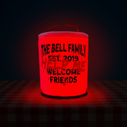 Written in Blood "Help Me" Color Changing LED Halloween Lantern