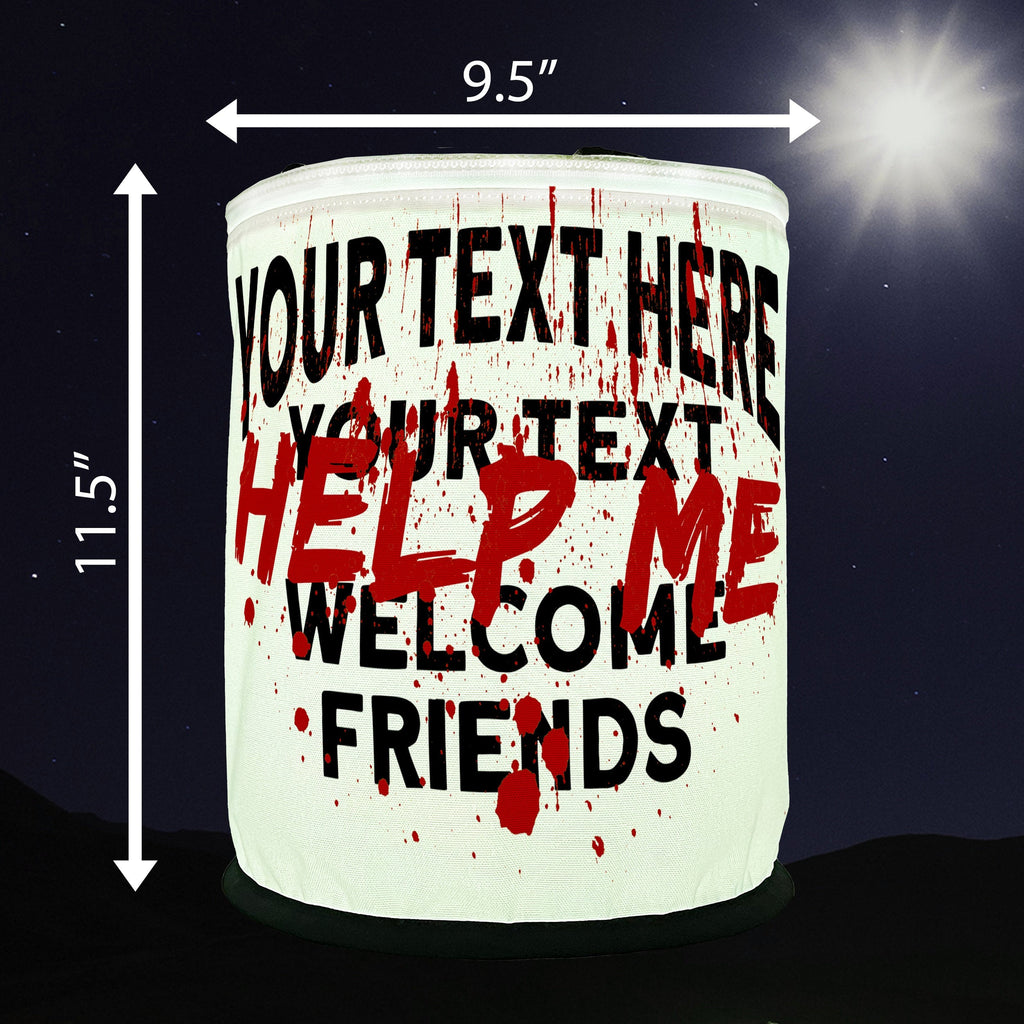 Written in Blood "Help Me" Color Changing LED Halloween Lantern