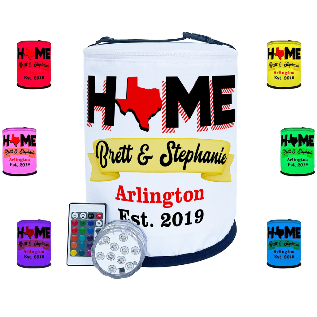 Home with Your State and Name LED Color Changing Lantern