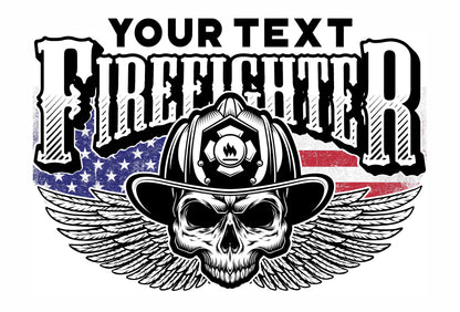 Winged Firefighter Skull Color Changing LED Lantern